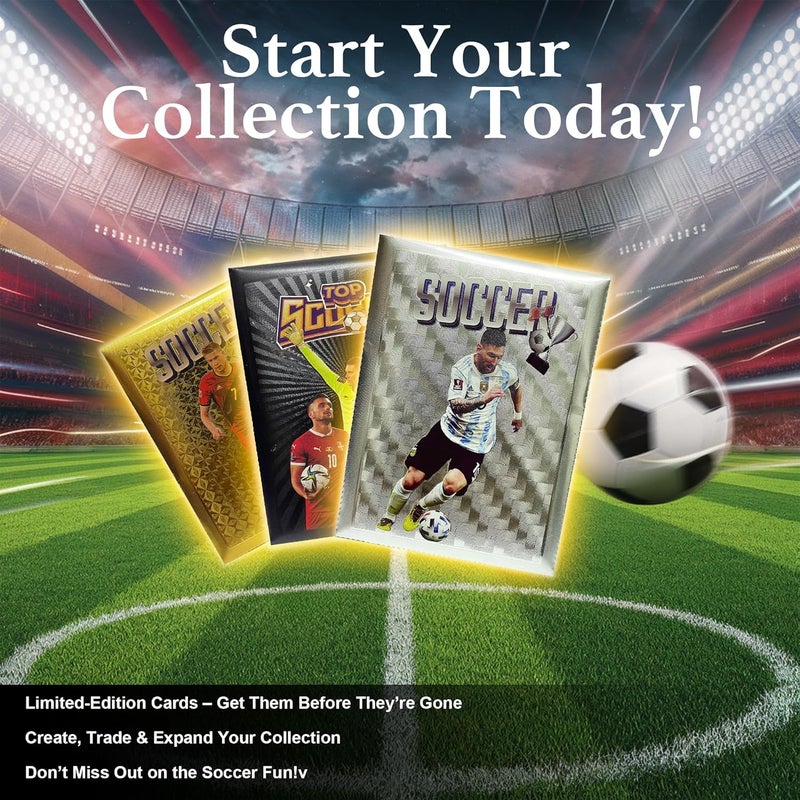 SUPERUS Soccer Trading Cards 2025-26 | 3 Packs - 33 Collectible Cards for Fans & Players Black, Gold & Silver Soccer Mystery Cards Packs Different Cards in Each Set - Try & Collect Them All - Image 5